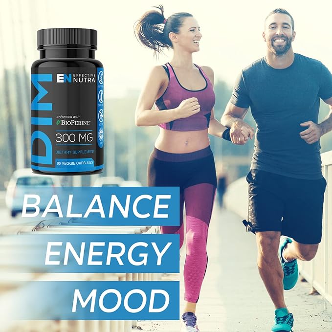 Dim Supplement 300mg Capsule - Extra Strength Diindolylmethane DIM + BioPerine - Estrogen Blocker for Men & Women - Estrogen Balance, Metabolism, Hormone, Menopause, Acne, PCOS
