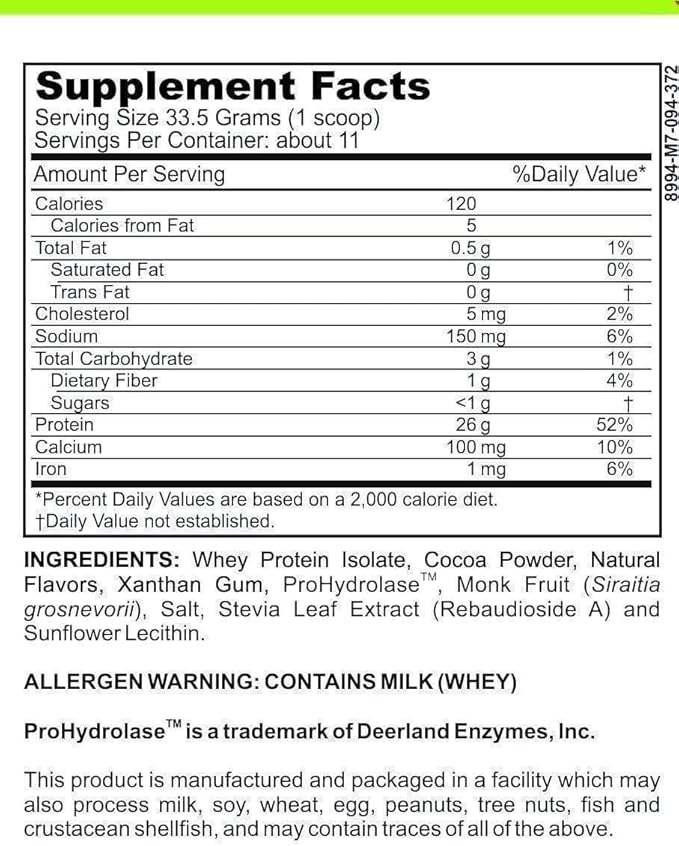 Low FODMAP Elemental Diet Protein Powder for IBS & SIBO Keto Paleo| ProHydrolase Digestive Enzymes| Gluten Soy Sugar & Grain Free Low Carb Whey Protein Isolate (WPI) Gut Friendly All Natural Chocolate