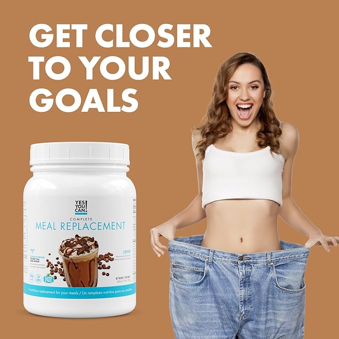Yes You Can! Complete Meal Replacement - 15 Servings, 20g of Protein, 0g Added Sugars, 21 Vitamins and Minerals - All-in-One Nutritious Meal Replacement Shake (Coffee)