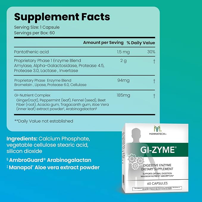 Mannatech GI-Zyme 60 Capsules