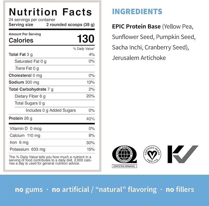 Sprout Living Plant Based Protein & Superfoods Powder, Original, Unflavored | Organic Protein Powder, Vegan, Non Dairy, Non-GMO, Gluten Free, Sugar Free, Perfect Keto Drink Mix (2 lb)
