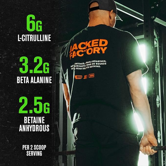 Jacked Factory NITROSURGE Pre Workout Supplement - Endless Energy, Instant Strength Gains, Clear Focus, Intense Pumps - NO Booster & Preworkout Powder with Beta Alanine - 30 Servings, Cherry Limeade