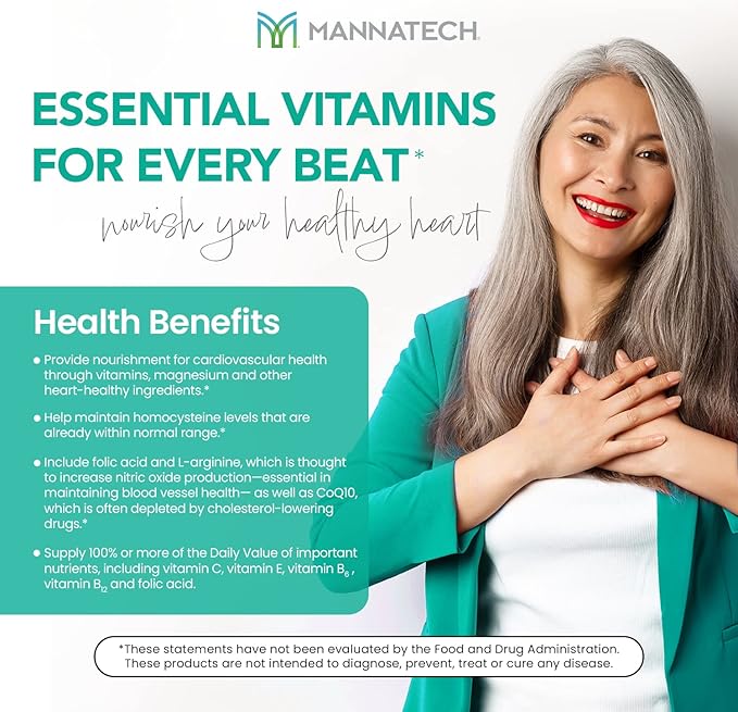 Mannatech CardioBALANCE®, Formulated with Folic Acid, L-Arginine & CoQ10, Vitamin C, Vitamin E, Vitamin B6 & Vitamin B12-90 Capsules.
