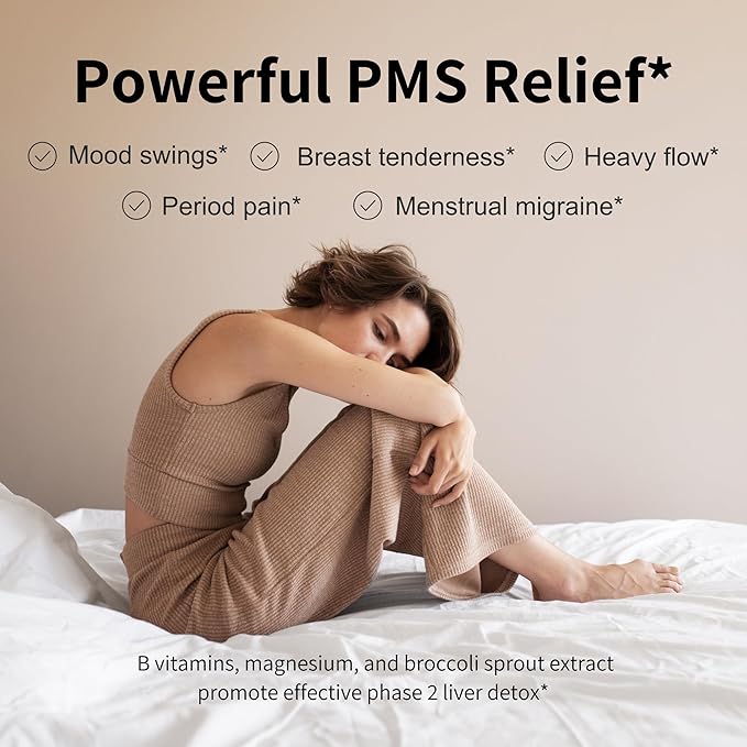 Nourished Period + PMS Repair - Menstrual Cycle Support Supplement for Women - Vegan Formula for Monthly Cycles, Cramping, Mood, Headaches - 3 Bottles