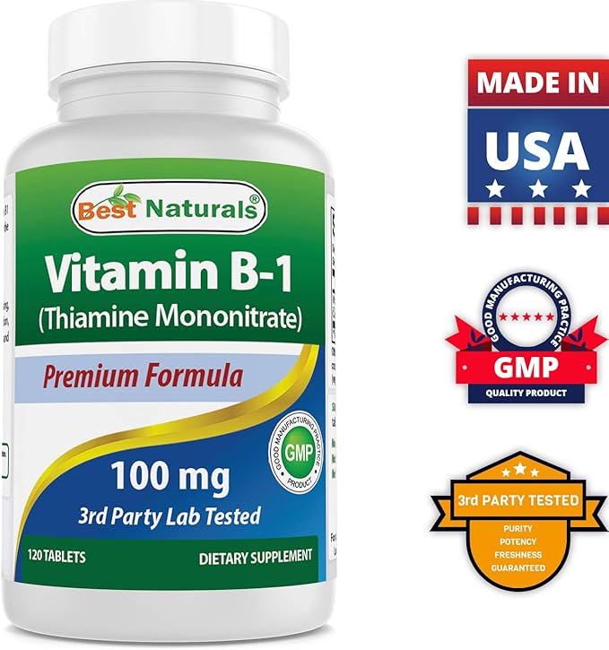 Best Naturals Vitamin B1 as Thiamine Mononitrate 100 mg 120 Tablets (120 Count (Pack of 2))