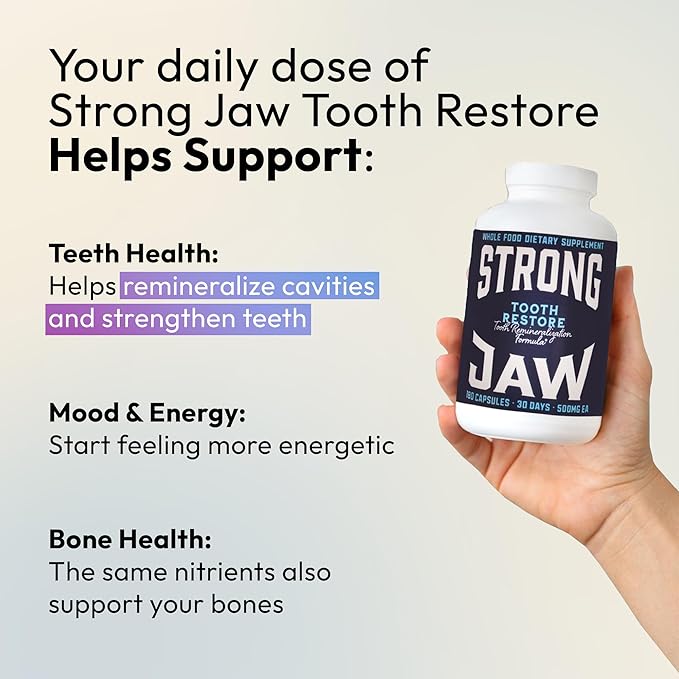 Tooth Restore Supplement for Tooth Remineralization, Teeth Remineralization & Teeth Health, Oral Health Remineralizing Tooth Powder Capsules, Teeth and Gum Vitamins, Remineralize Teeth Vitamins