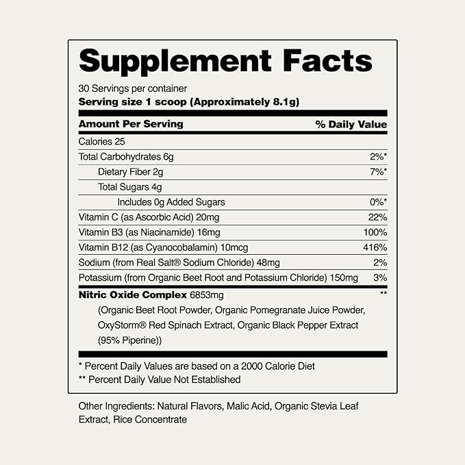 Snap Supplements USDA Organic Beet Root Powder, 3-in-1 Nitric Oxide Supplement, Support Healthy Blood Pressure and Blood Circulation, 250g (8.8 oz, Cherry Lime)