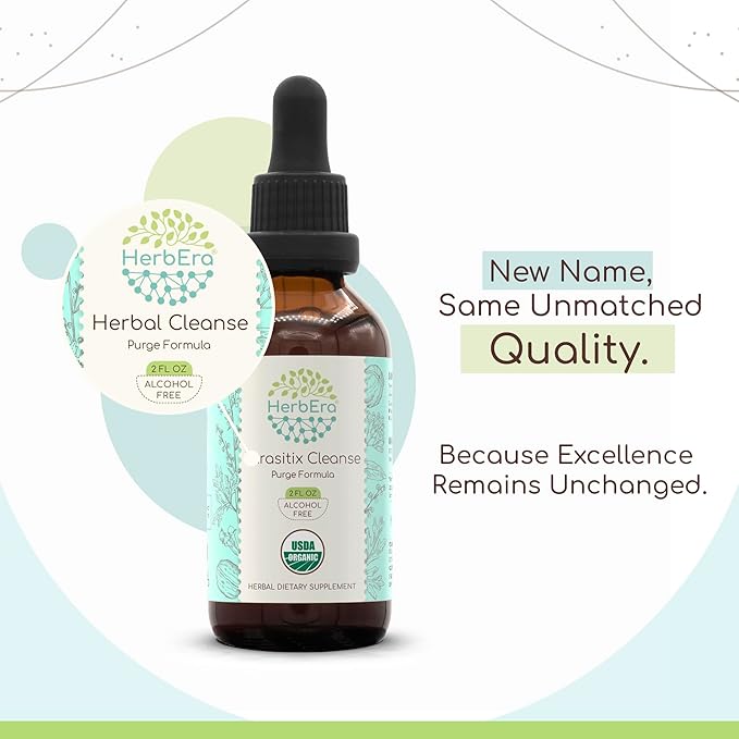 Herbal Cleanse Organic Alcohol-Free Tincture | Detox and Cleanse Formula, Extract Supplement | Organic Wormwood Herb, Black Walnut Hull, Cloves Flower Buds | Purge Extract (2 fl oz)