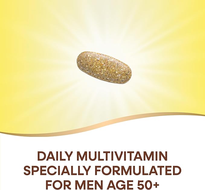 Nature's Way Alive! Men’s 50+ Daily Ultra Multivitamin, High Potency Formula, Supports Healthy Brain, Eyes & Heart*, with Methylated B12, Gluten-Free, 60 Tablets (Packaging May Vary)