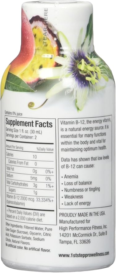 B-12 Shot Maximum Energy, Tropical Blast, 2-Ounce, 12 per Box