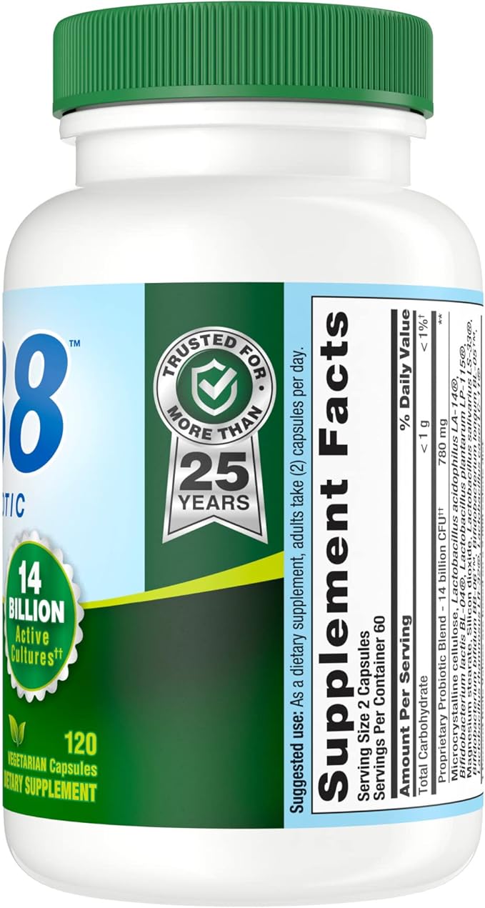 Nutrition Now PB 8 Probiotic Acidophilus for Life* Vegetarian Dietary Supplement for Men and Women, 120 Count (Pack of 2)