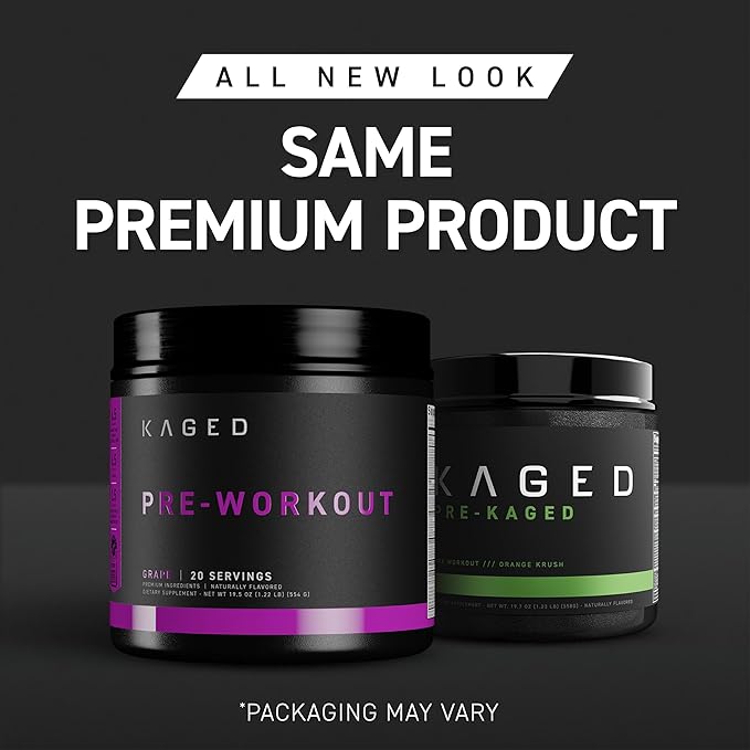 Kaged Pre-Kaged Sport Pre Workout Powder | Glacier Grape | Energy Supplement for Endurance | Cardio, Weightlifting Sports Drink | 20 Servings