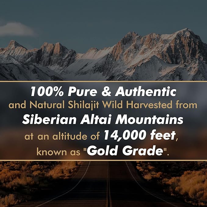 Shilajit Resin with Fulvic Acid & Trace Minerals, Original Siberian Pure Shilajit with 85+ Humic Acid Supplement Gel, Support Metabolism & Immune System - 100 Serving / 50g
