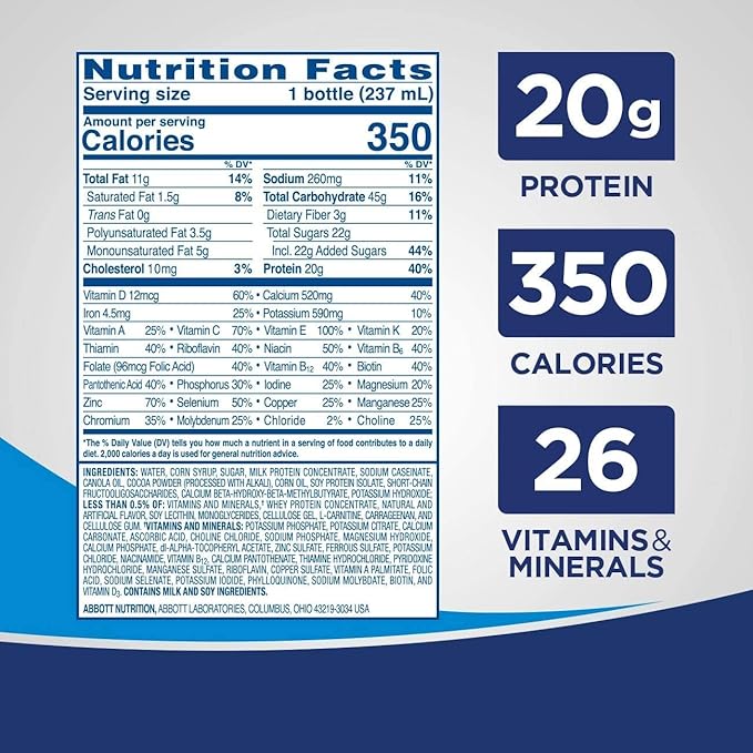 Ensure Enlive Advanced Therapeutic Nutrition Shakes, Chocolate, 8oz Bottles, Case of 24