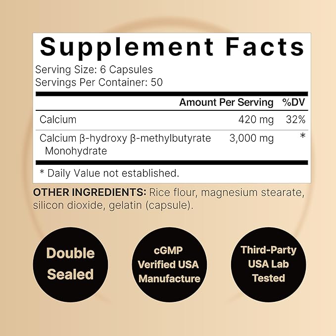 NatureBell HMB 3,000 mg Per Serving | 300 Capsules, 3X Triple Strength HMB Beta-Hydroxy Beta-Methylbutyrate Supplement – Lean Muscle Mass & Recovery Support – Non-GMO