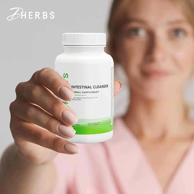 Intestinal Cleanser Digestion Supplement - Digestive System Cleanse Capsules Made with Pure Herbs - Colon Cleanse Supplement for Overall Gut Wellness by DHerbs - 100 Vegetarian Capsules