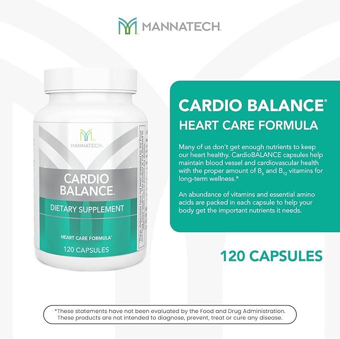 Mannatech CardioBALANCE®, Formulated with Folic Acid, L-Arginine & CoQ10, Vitamin C, Vitamin E, Vitamin B6 & Vitamin B12-90 Capsules.