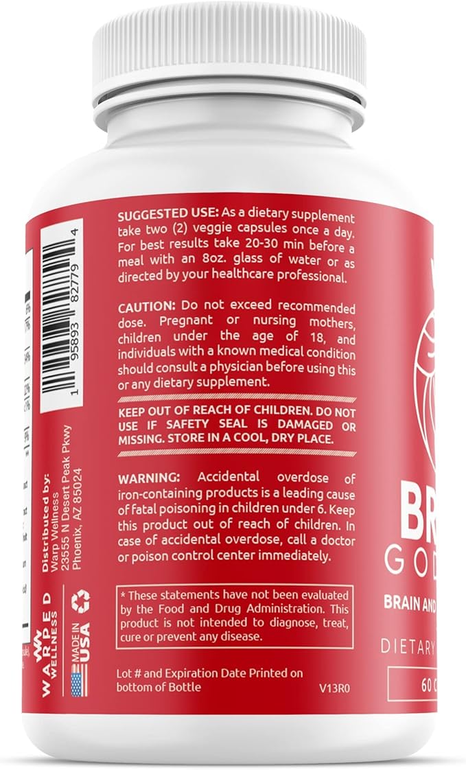 Womens Brain Supplement and Focus Support | Female Specific Memory Booster | Brain Goddess | Enhance Clarity and Concentration