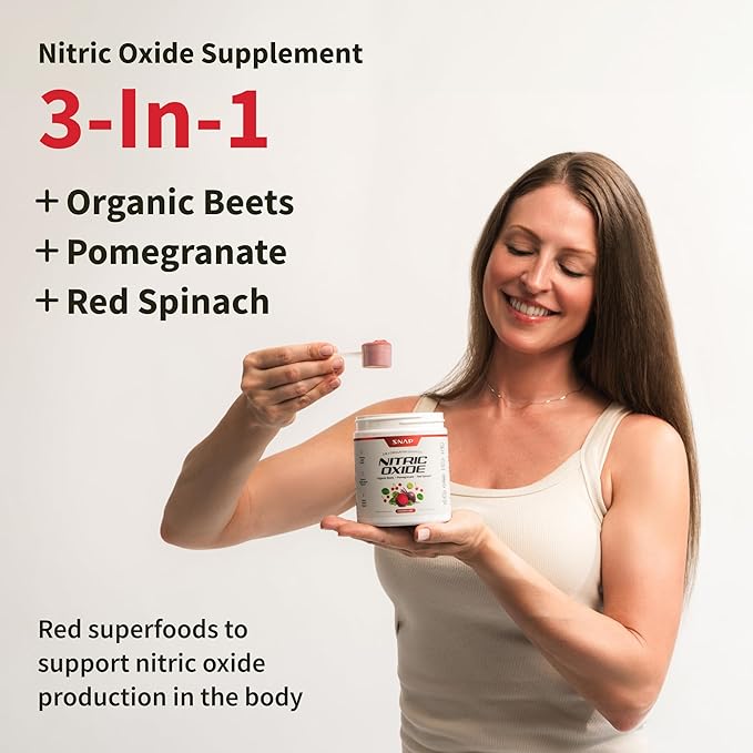 Snap Supplements USDA Organic Beet Root Powder, 3-in-1 Nitric Oxide Supplement, Support Healthy Blood Pressure and Blood Circulation, 250g (8.8 oz, Cherry Lime)