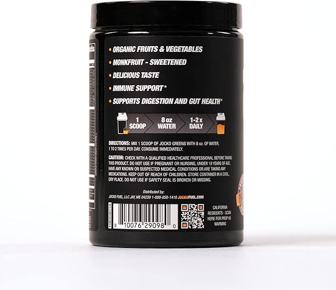 Jocko Fuel Daily Greens Powder - Premium Organic Greens Superfood Powder for Gut Health, Digestion, Bloating, Immune Support with Spirulina, Chlorella, Digestive Enzymes, & Probiotics - 30 Servings