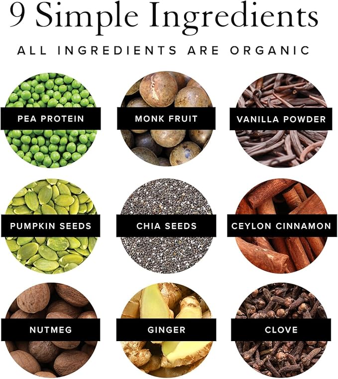 Truvani Vegan Pea Protein Powder | Pumpkin Spice | 20g Organic Plant Based Protein | 20 Servings | Keto | Gluten & Dairy Free | Low Carb | No Added Sugar
