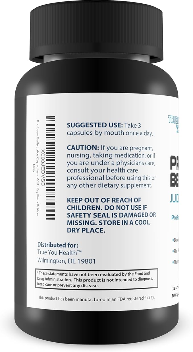 Pro Lean Belly Juice Capsules - Daily Cleanse Supplement - Support Digestive Health, Immune Health, Regularity, & Overall Wellness - Detox Cleanse - Aid Improved Health & Energy - With Psyllium & Aloe