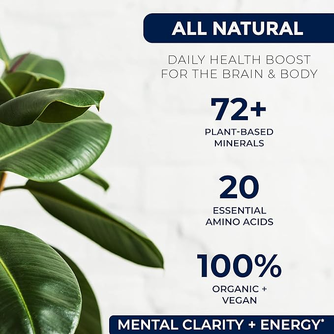 Liquid Chelated Minerals - 72+ Major & Minor Trace Minerals, 20 Essential Amino Acids - Natural plant-based minerals - 100% Organic Humic Fulvic Minerals - 1 Month Supply, 32 fl. oz