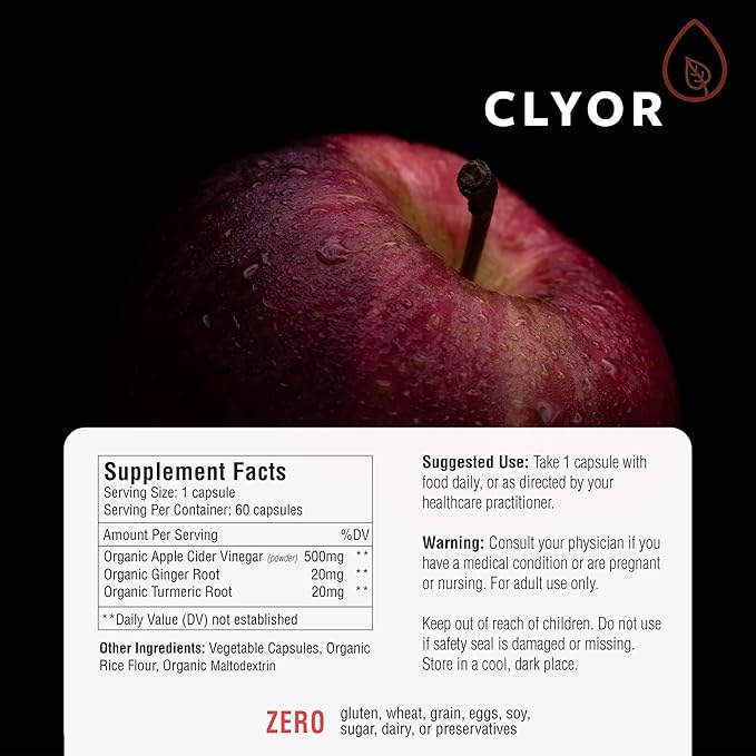 Apple Cider Vinegar Pills | Detox, & Cleanse with Turmeric & Ginger | Healthy Digestion, Professional Strength Organic | 60 500mg ACV Vegan, Kosher | Made in The USA