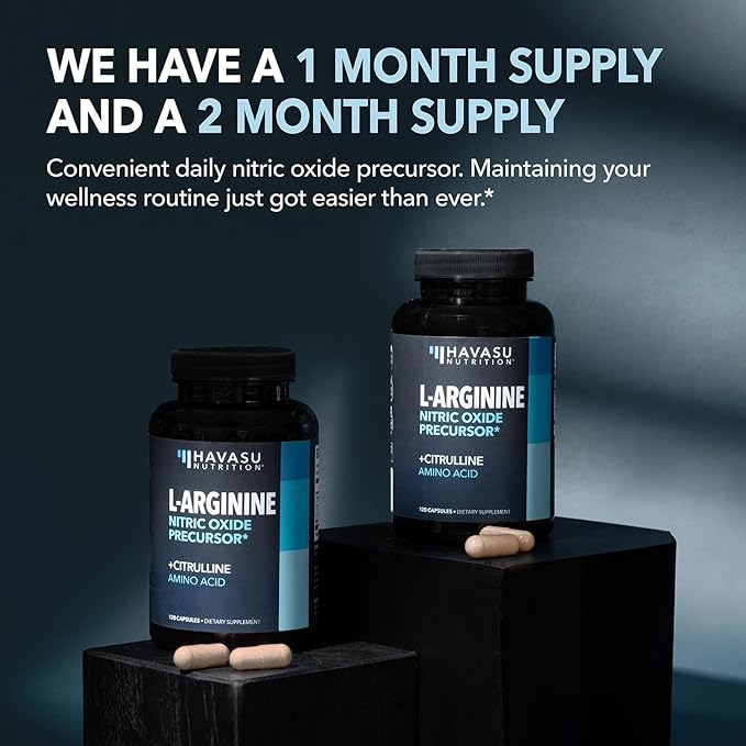 L-Arginine Capsules for Active Males - 120 Count, Non-GMO, 1200mg Blend of L Arginine and L Citrulline - Arginine Supplement for Enhanced Performance - L Arginine for Muscle Support