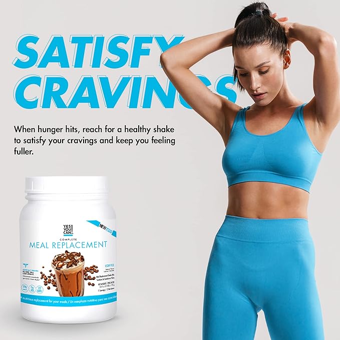 Yes You Can! Complete Meal Replacement - 15 Servings, 20g of Protein, 0g Added Sugars, 21 Vitamins and Minerals - All-in-One Nutritious Meal Replacement Shake (Coffee)