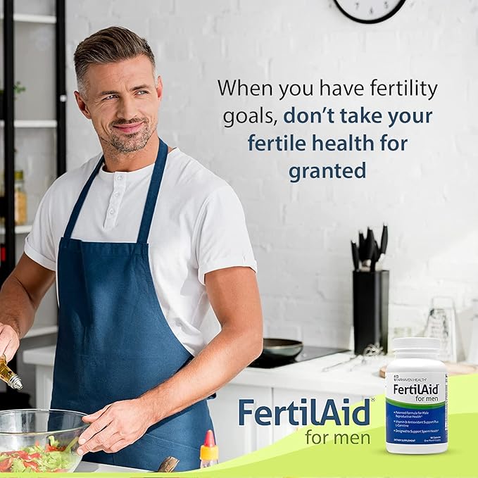 Fairhaven Health 3 Month Supply FertilAid for Men Prenatal Male Fertility Supplement | Count and Motility Support Pre Conception for Him | Fertility Support Includes, Zinc, and Folate | 90 Capsules