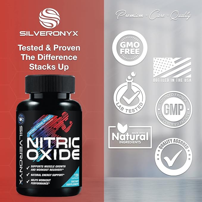 Extra Strength Nitric Oxide Supplement L Arginine 3X Strength - Citrulline Malate, AAKG, Beta Alanine - Premium Muscle Supporting Nitric Booster for Strength & Energy to Train Harder - 120 Capsules