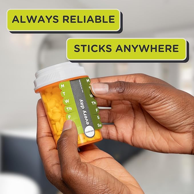 Daily Tracking Stickers/3 Pck for Vitamins & Medication in Any Form,Vitamin Organizer,Easy Pill Tracker,Daily Pill Organizer,Medicine Organizer,Weekly Pill Box,7 Day Week, AM/PM,Day & Night