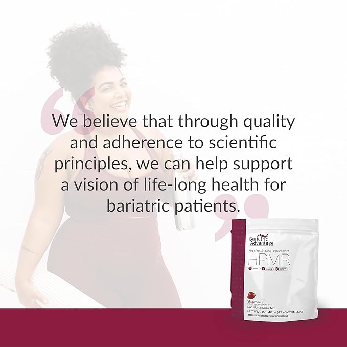 Bariatric Advantage High Protein Meal Replacement Drink Mix, Protein Powder Whey Isolate for Gastric Bypass and Sleeve Gastrectomy Patients, 27g Protein, Lactose Free - Strawberry - 28 Servings