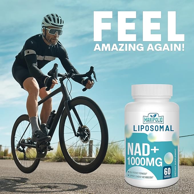 Liposomal NAD+ Supplement 1000 mg | Highest NAD Pontecy | Max Absorption | Pure NAD Supplement | Energy and DNA Repair, Aging Defense, Brain Function | 240 Softgels