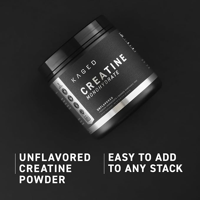 Kaged Creatine Monohydrate Micronized Powder | 100 Servings | Unflavored | Muscle Recovery and Growth Supplement for Men & Women | Vegan | Easily Digestible | Gluten Free | Keto Friendly