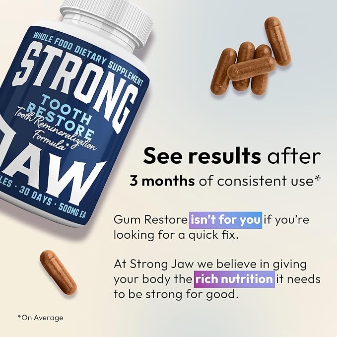 Tooth Restore Supplement for Tooth Remineralization, Teeth Remineralization & Teeth Health, Oral Health Remineralizing Tooth Powder Capsules, Teeth and Gum Vitamins, Remineralize Teeth Vitamins