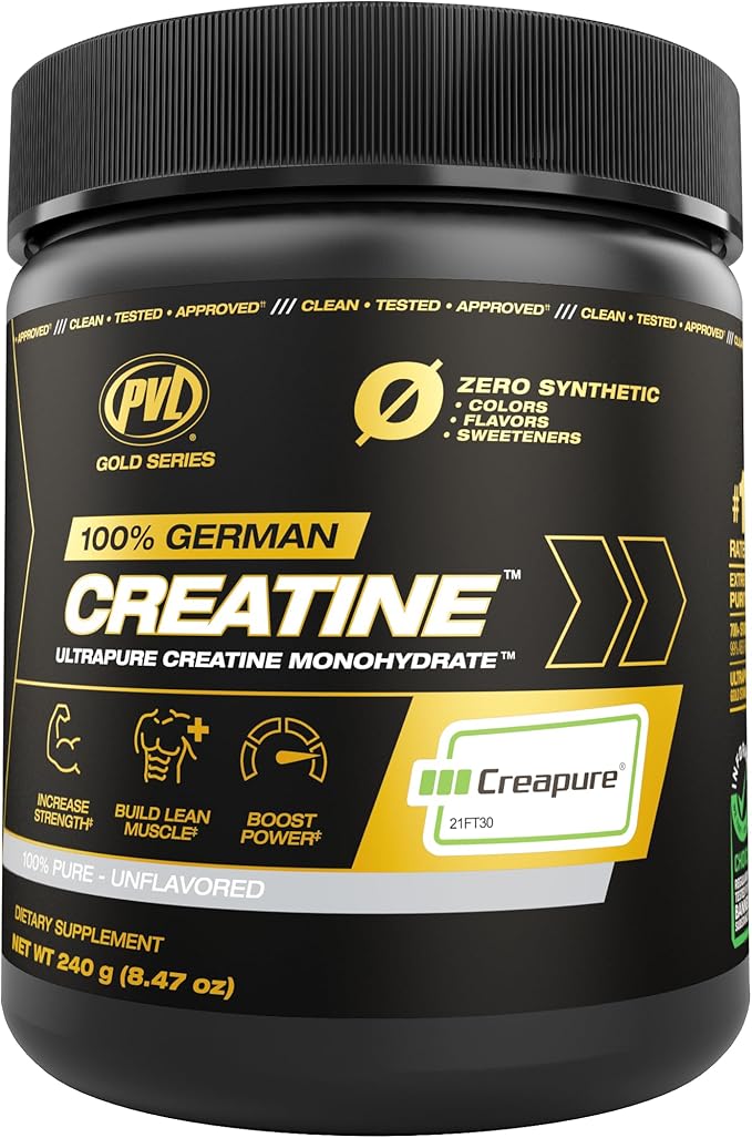 PVL Creapure Creatine - 100% Pure German Creatine monohydrate Powder - 48 Servings - 240 g