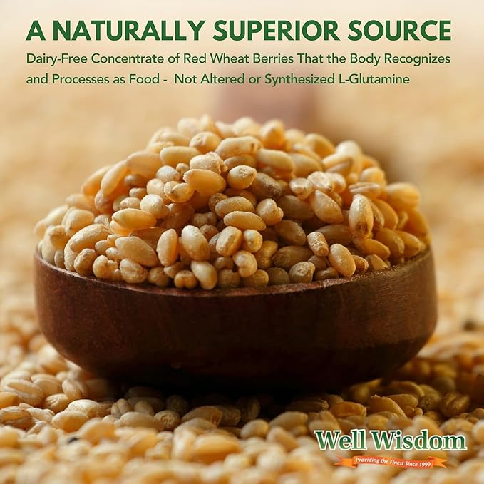 Glut Immune The Finest Glutamine Powder Dairy-Free 300g Well Wisdom - Naturally Superior Covalent Bonded Glutamine Supplement for Gut Health, Immune Focus & Recovery with 60 Servings