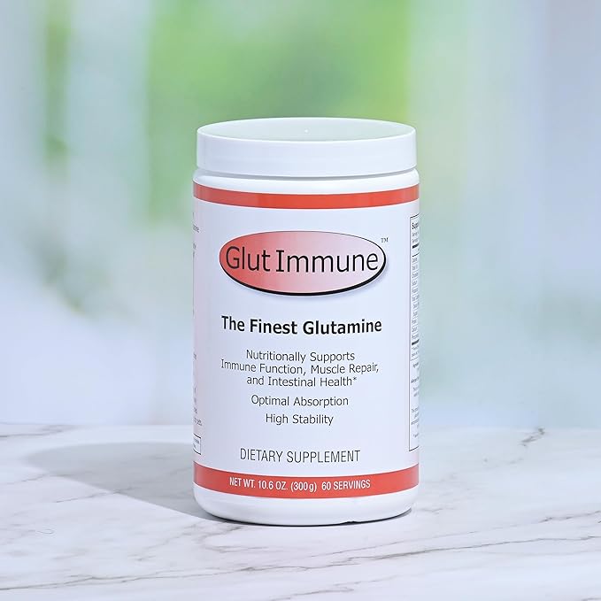 Glut Immune The Finest Glutamine Powder Dairy-Free 300g Well Wisdom - Naturally Superior Covalent Bonded Glutamine Supplement for Gut Health, Immune Focus & Recovery with 60 Servings