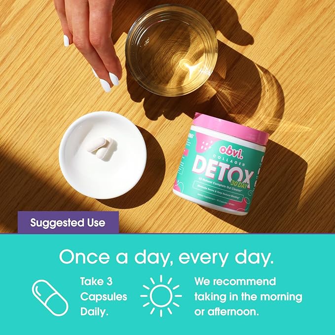 Obvi Detox Colon Cleanse Supplement | Promotes Digestive and Gut Health, Bloating Relief, Helps Remove Toxins | Immune Support with Milk Thistle, Psyllium Husk, Senna Leaf | 90 Capsules | 30 Servings