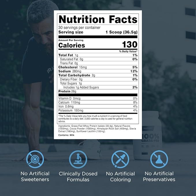 Transparent Labs Grass-Fed Whey Protein Isolate - Natural Flavor, Gluten Free Whey Protein Powder w/ 28g of Protein per Serving & 9 Essential Amino Acids - 30 Servings, Oatmeal Chocolate Chip Cookie