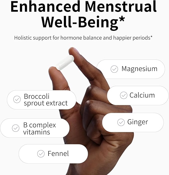 Nourished Period + PMS Repair - Menstrual Cycle Support Supplement for Women - Vegan Formula for Monthly Cycles, Cramping, Mood, Headaches - 3 Bottles