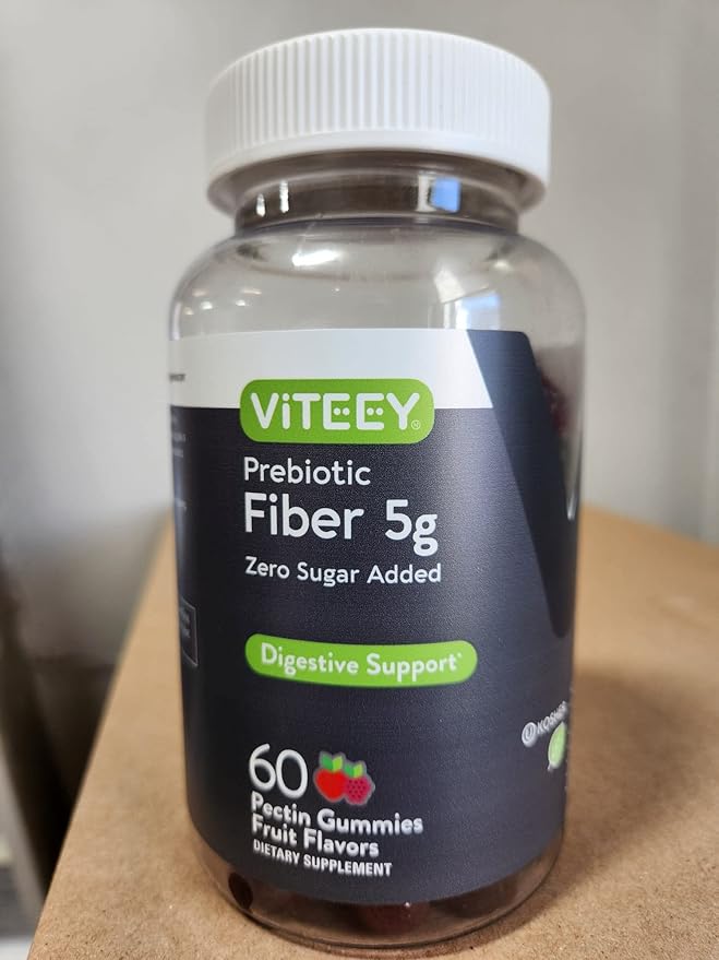 Prebiotic Fiber Gummies for Adults, 5g - Zero Sugar Added - Fiber Supplement Gummies for Digestive Health Regularity & Natural Weight Support - Vegan, Gelatin Free - Chewable Fruit Flavored Gummy