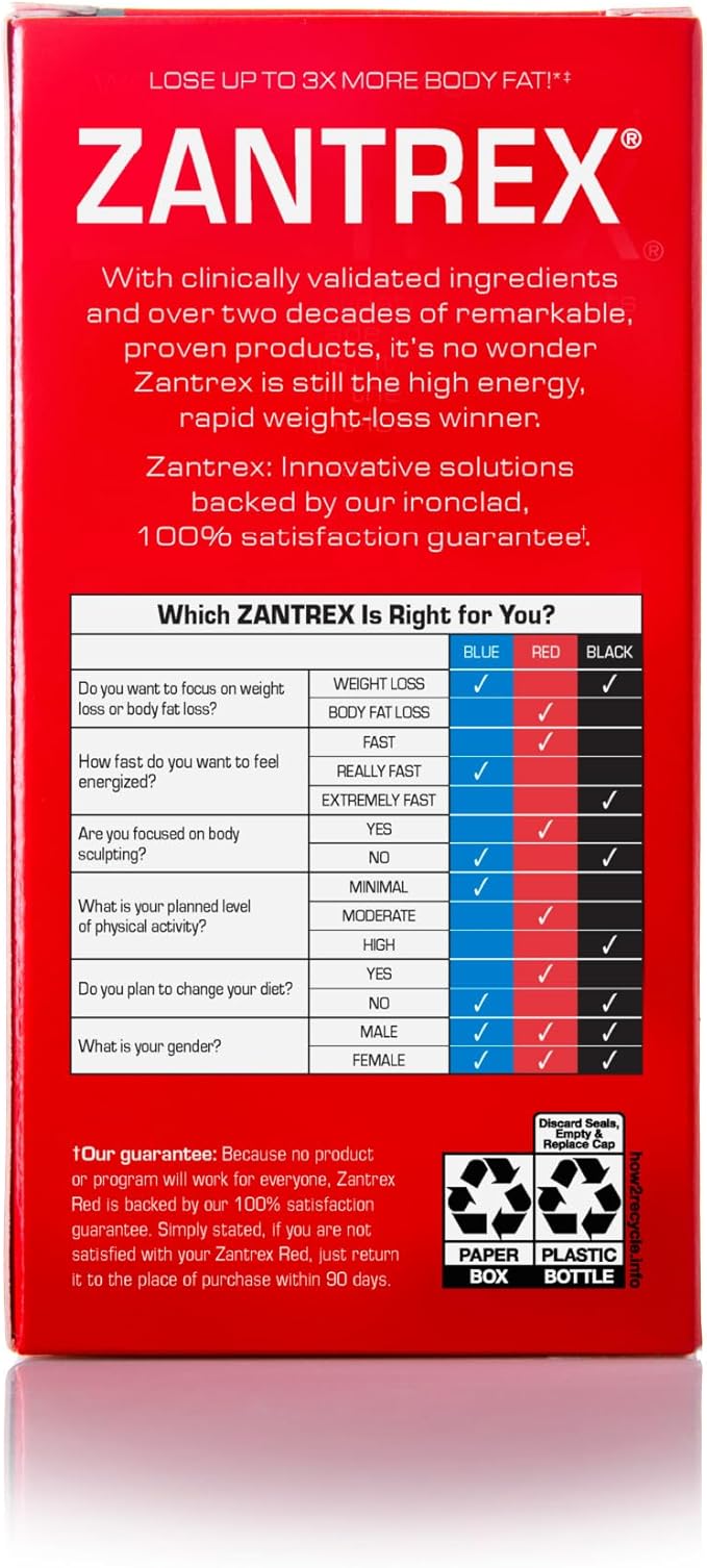Zantrex Red, 56 Count - Weight Loss Supplement Pills – Fat Burning Pills - Metabolism Booster For Weight Loss - Lose Weight Fast For Women