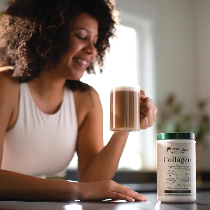 Great Lakes Wellness Collagen Peptides Powder for Skin, Hair, Nails, Joints & Digestion - Unflavored - Quick Dissolve Hydrolyzed, Non-GMO, Keto, Kosher - 16 oz - 3 Pack - Packaging May Vary