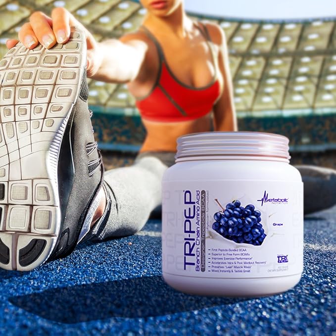 Metabolic Nutrition - TRIPEP - Tri-Peptide Branch Chain Amino Acid, BCAA Powder, Pre Intra Post Workout Supplement, Green Apple, 400 Grams (40 Servings)