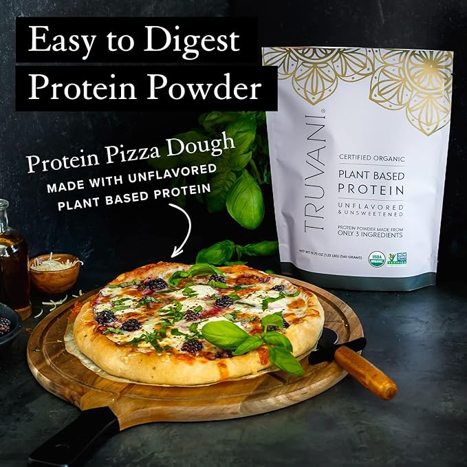 Truvani Vegan Pea Protein Powder | Unflavored | 20g Organic Plant Based Protein | 20 Servings | Keto | Gluten & Dairy Free | Low Carb | No Added Sugar