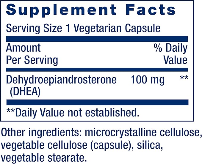 Life Extension DHEA - For Hormone Balance, Immune Support, Sexual Health, Bone & Cardiovascular Health and Anti-Aging and Mood Support Non-GMO, Gluten-Free - 60 Vegetarian Capsules