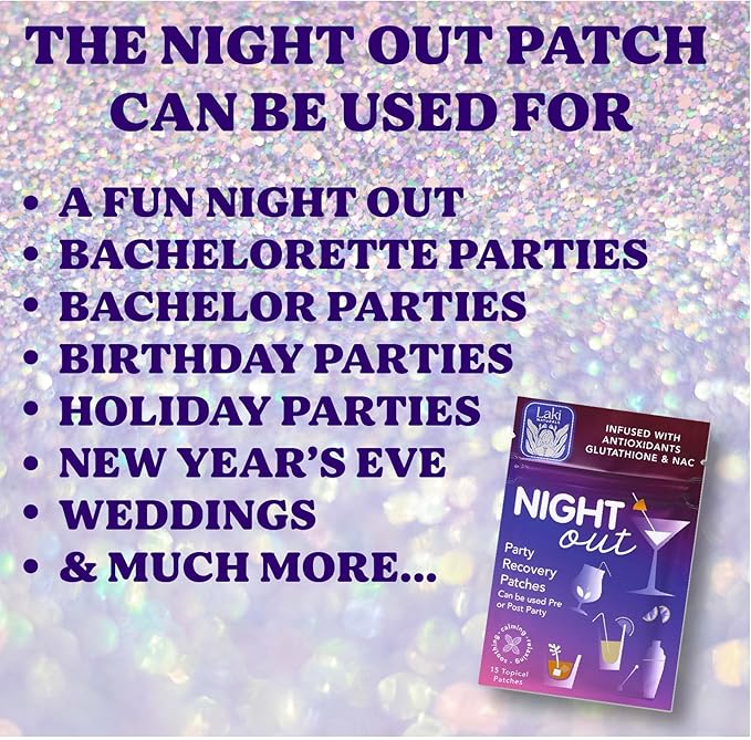 Laki Naturals Night-Out Patch (Pack of 15) | Reclaim Your Vitality and Equilibrium After Parties, Bars and Fun